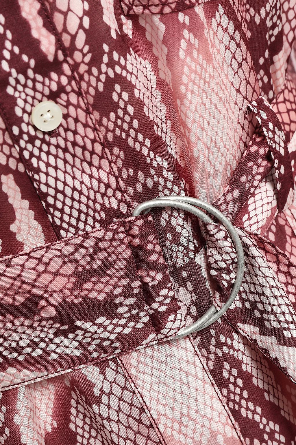 CURRENT/ELLIOTT Snake-print cotton and silk-blend mini shirt dress