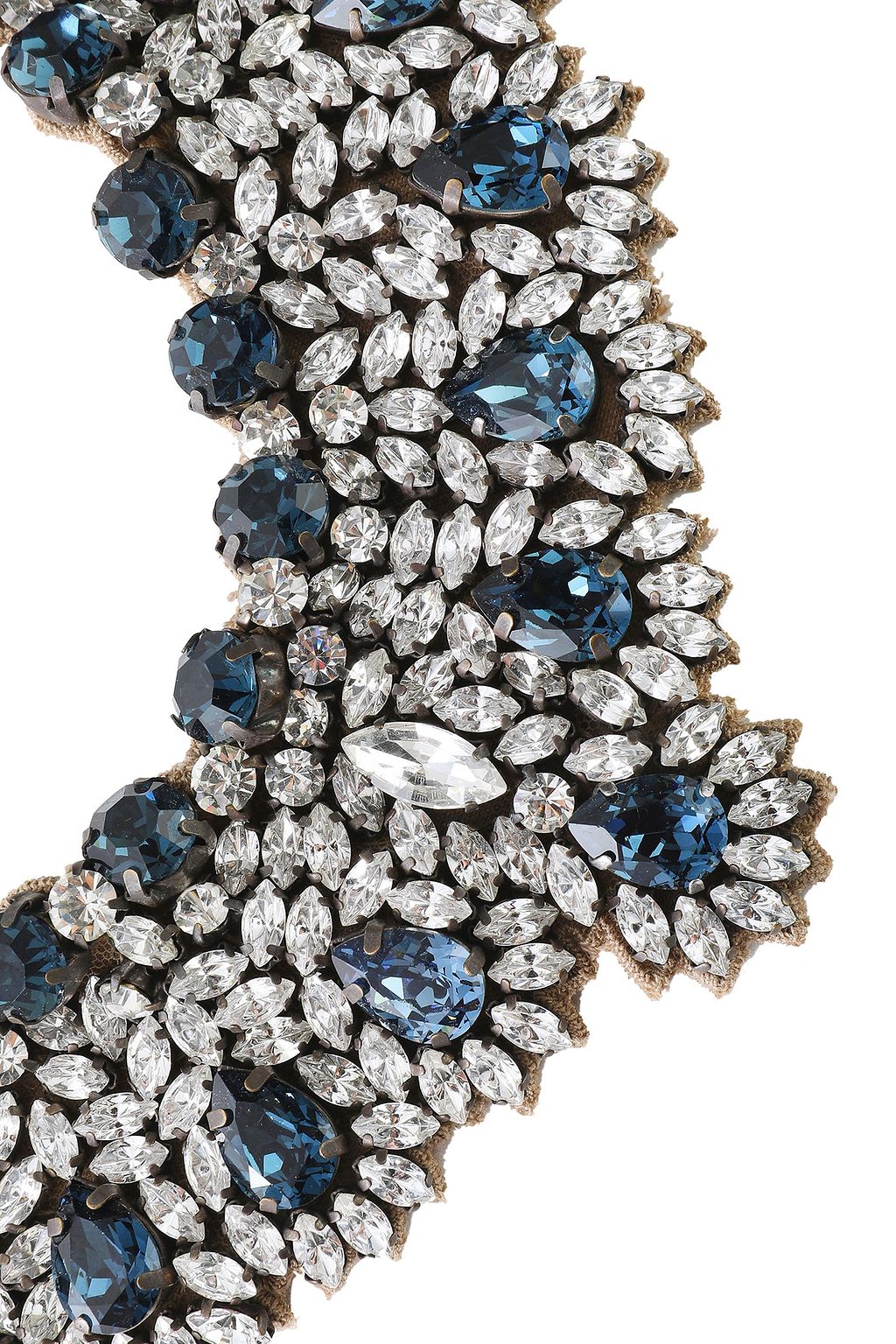 VALENTINO GARAVANI Silver-tone, satin and crystal necklace