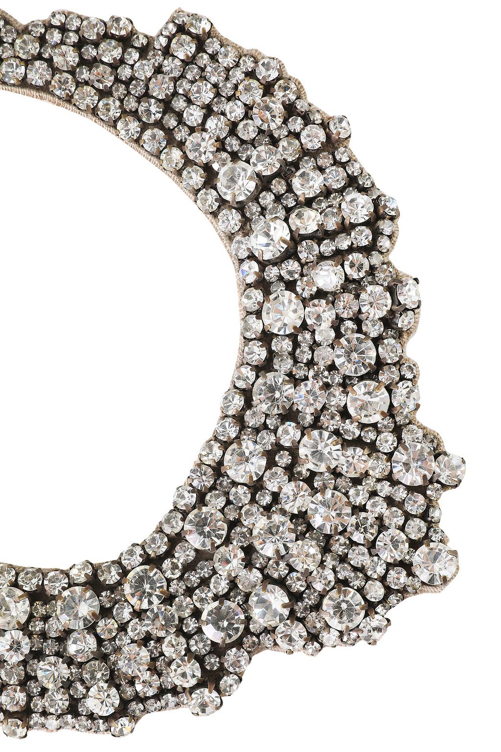 VALENTINO GARAVANI Silver-tone, crystal and satin necklace
