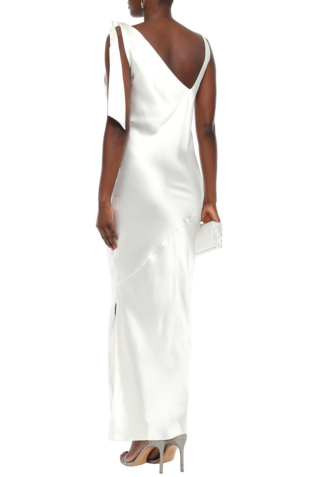 DEITAS Louise knotted silk-satin maxi dress