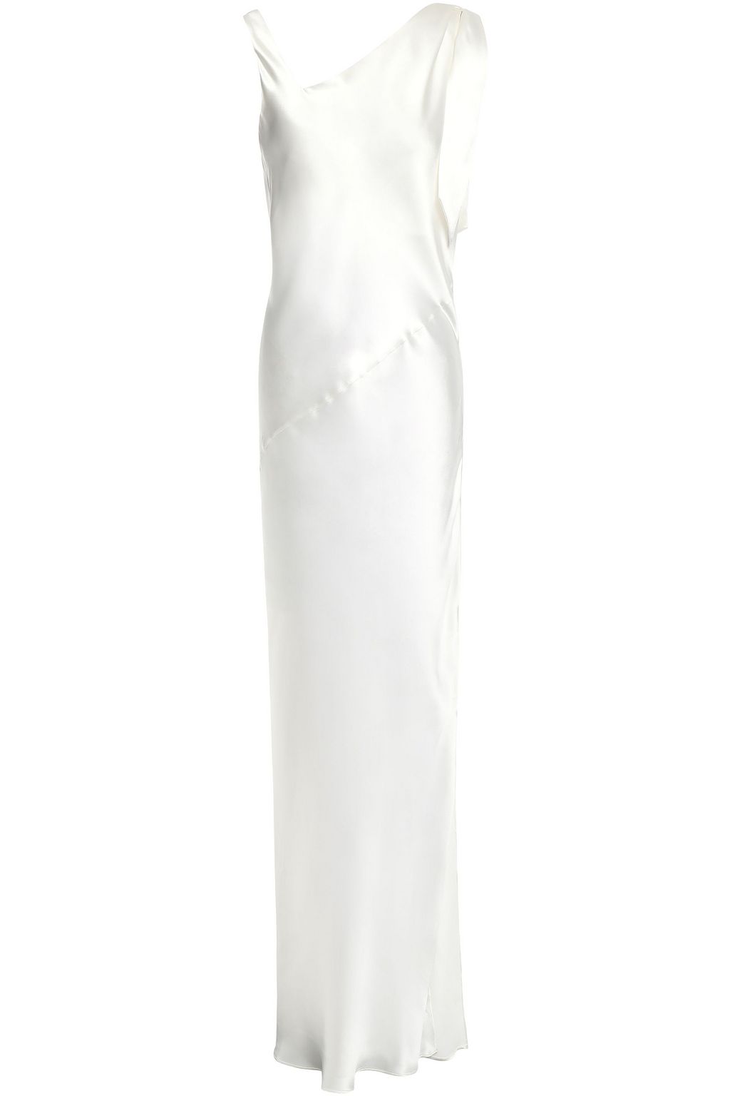 ivory satin maxi dress