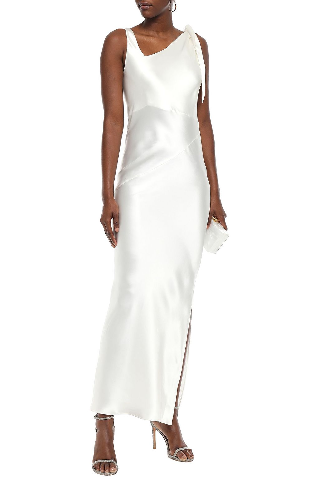 DEITAS Louise knotted silk-satin maxi dress