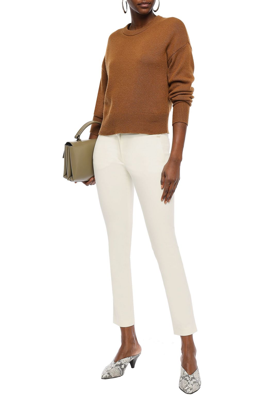 JOSEPH Eliston cropped cotton-blend slim-leg pants