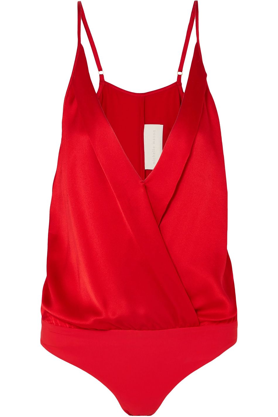 red satin bodysuit
