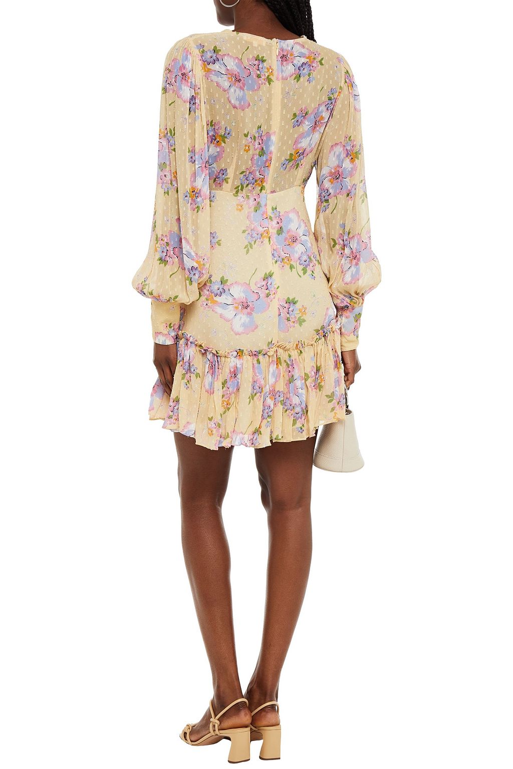 BYTIMO Floral-print fil coupé georgette mini dress