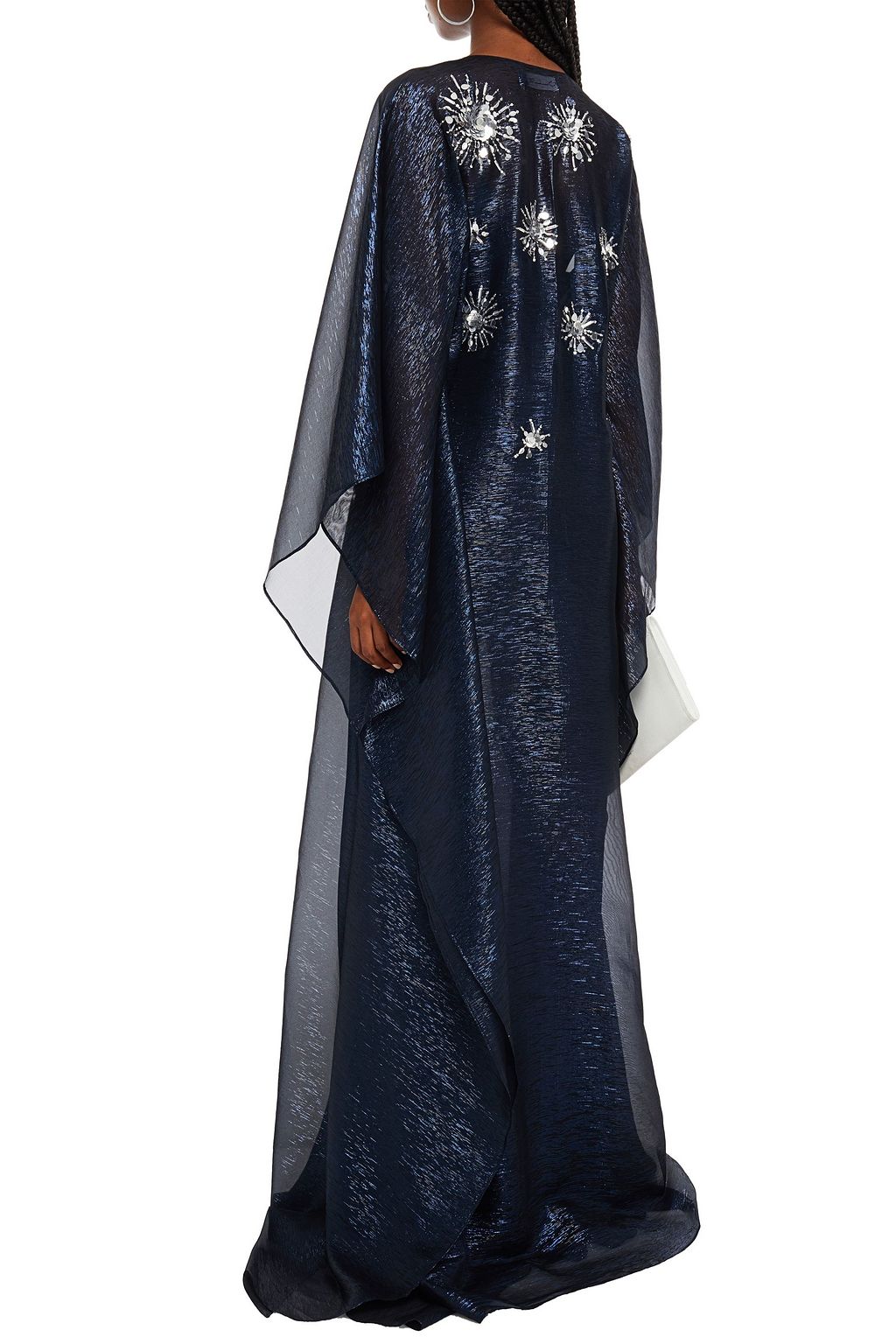 OSCAR DE LA RENTA Embellished silk-lamé gown