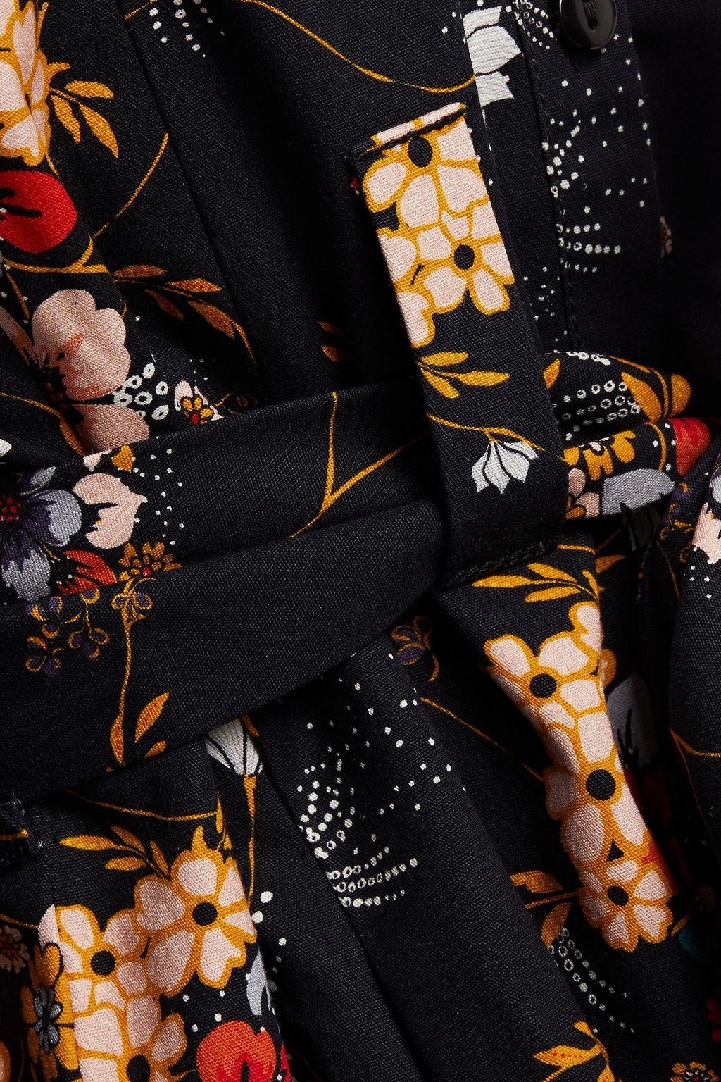 BYTIMO Belted floral-print cotton-poplin shirt