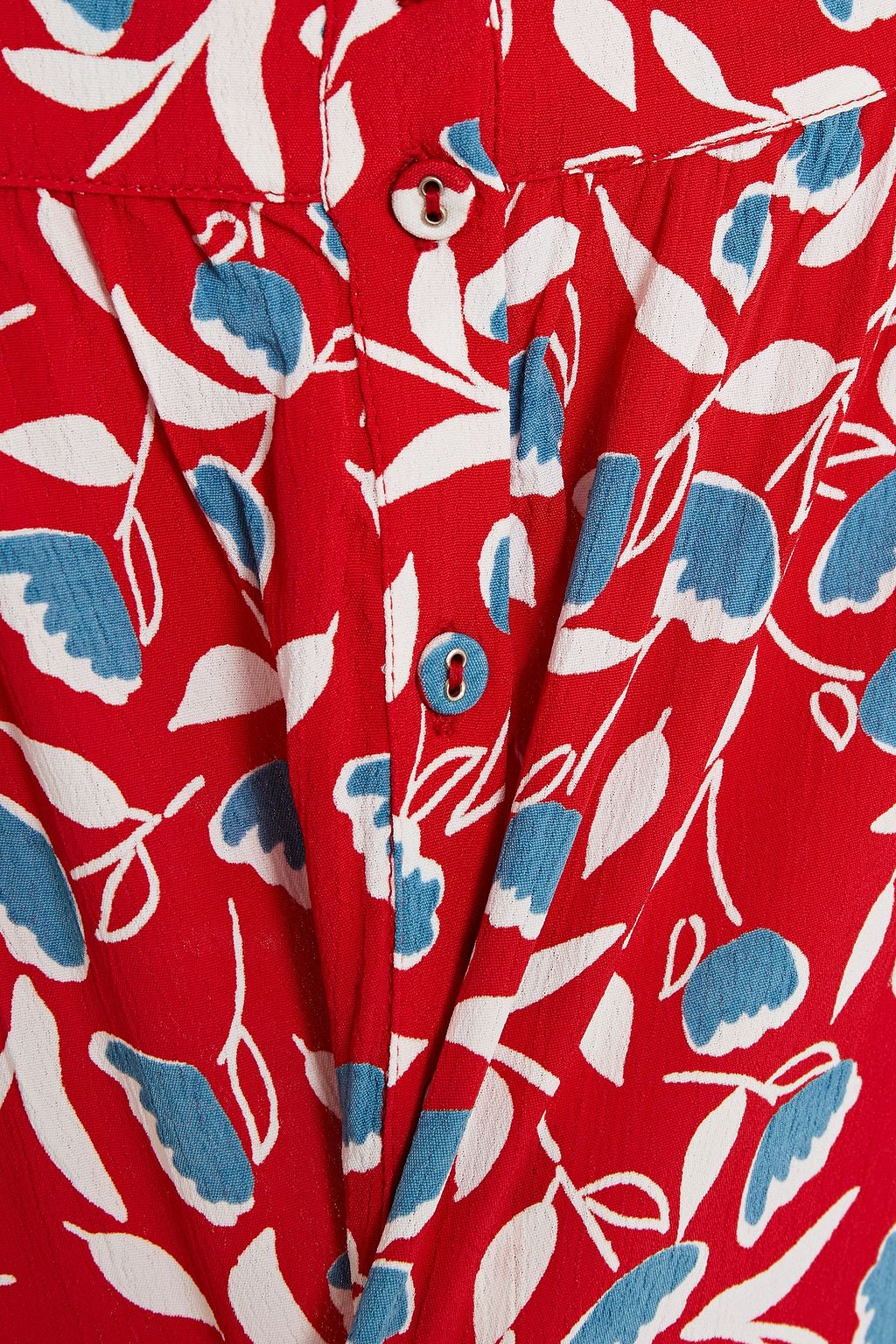 BYTIMO Gathered printed crepe de chine mini skirt