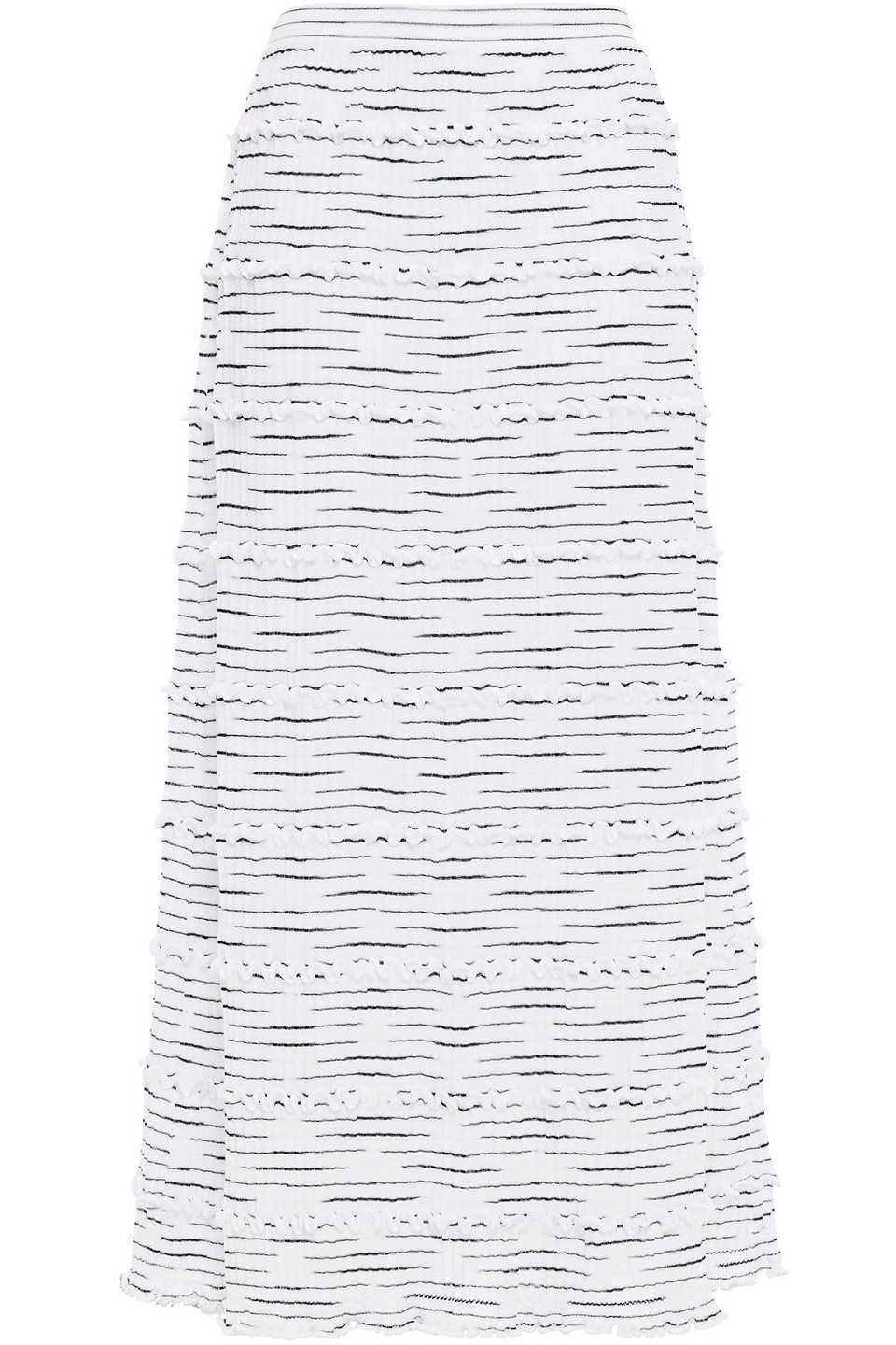 Missoni Woman Ruffle-trimmed Pleated Cotton-blend Midi Skirt White Size 40