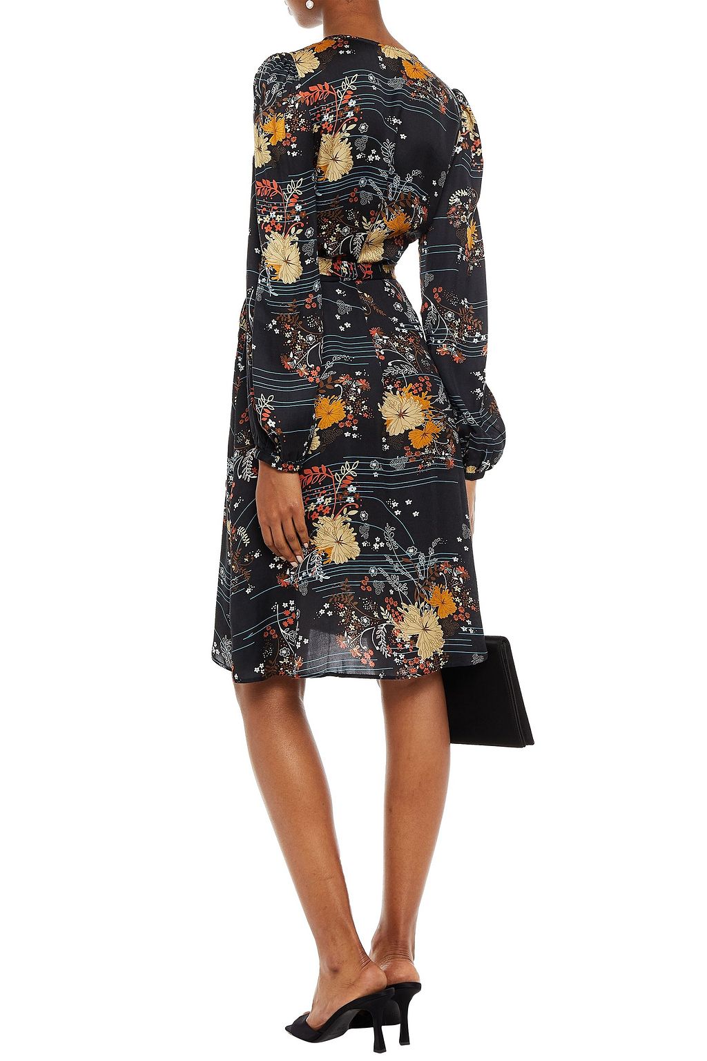 BYTIMO Floral-print satin wrap dress