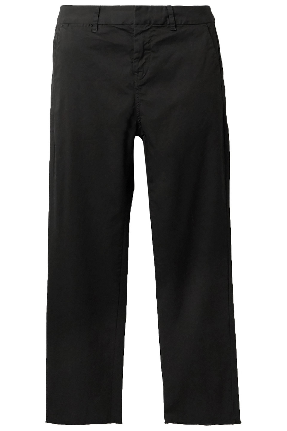 Montauk cropped frayed stretch-cotton twill slim-leg pants