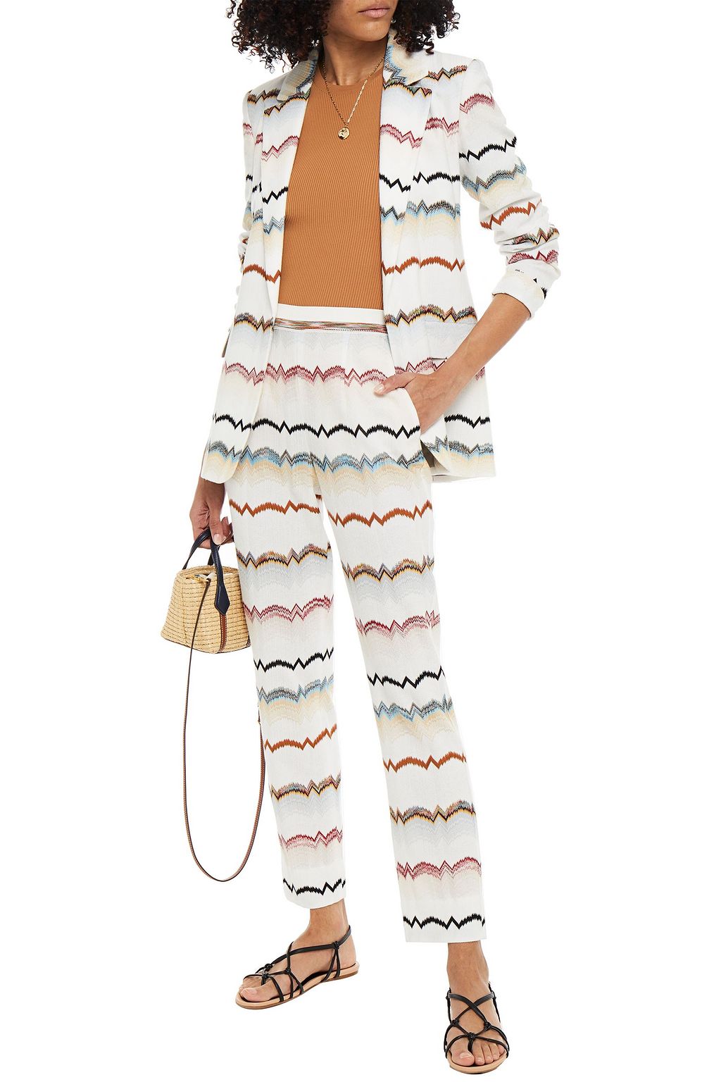 MISSONI Jacquard-knit cotton-blend blazer
