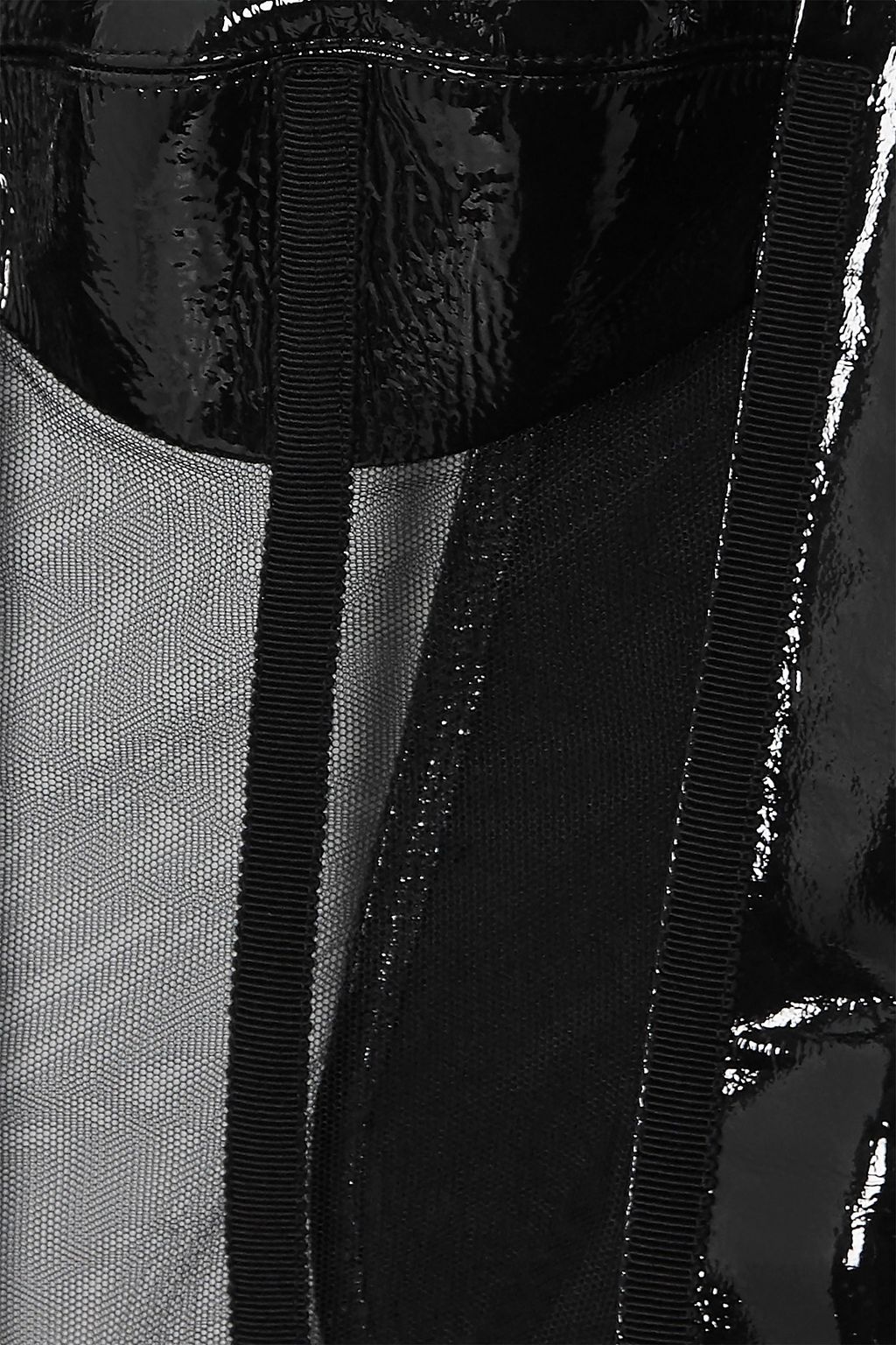 DAVID KOMA Patent-leather and tulle bodysuit