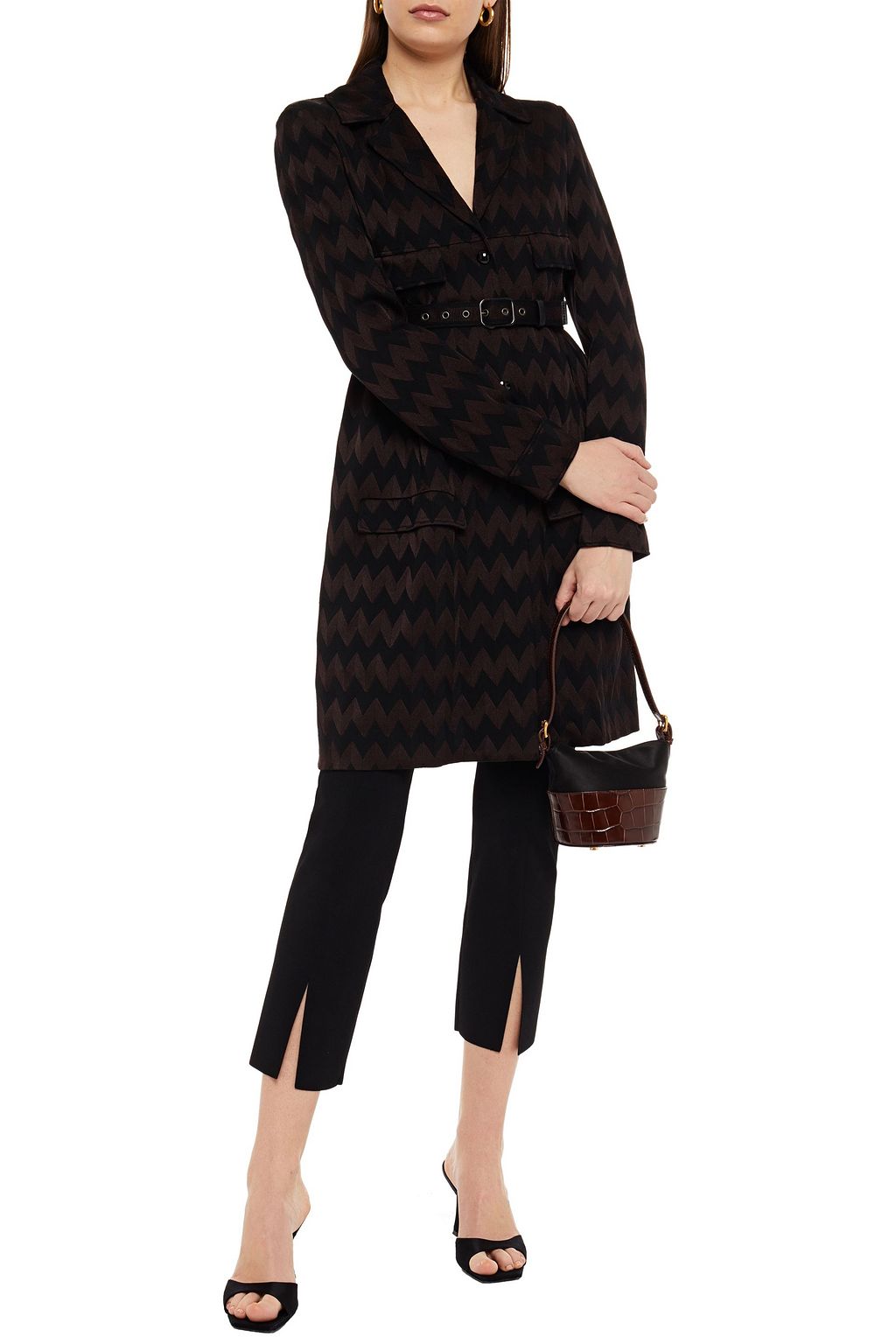 MISSONI Belted crochet-knit coat