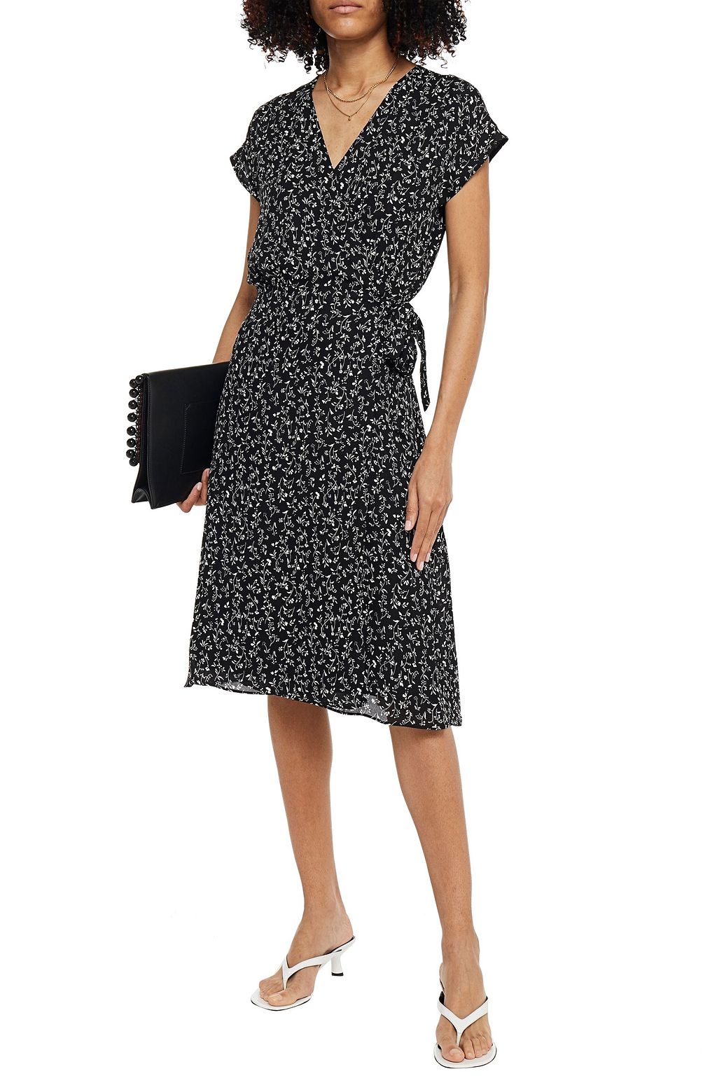 JOIE Bethwyn printed silk-cady wrap dress