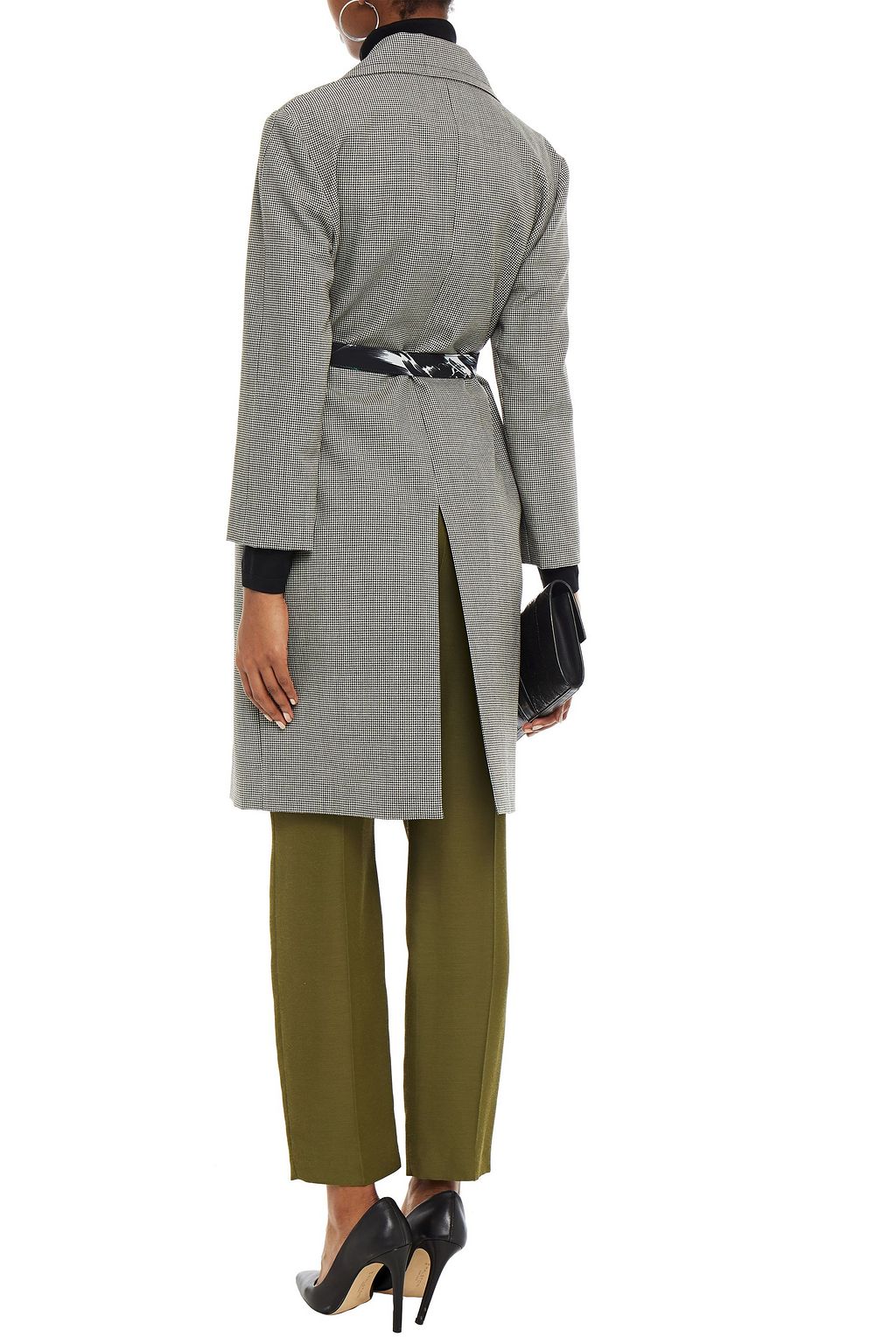 MISSONI Belted houndstooth wool and mohair-blend coat