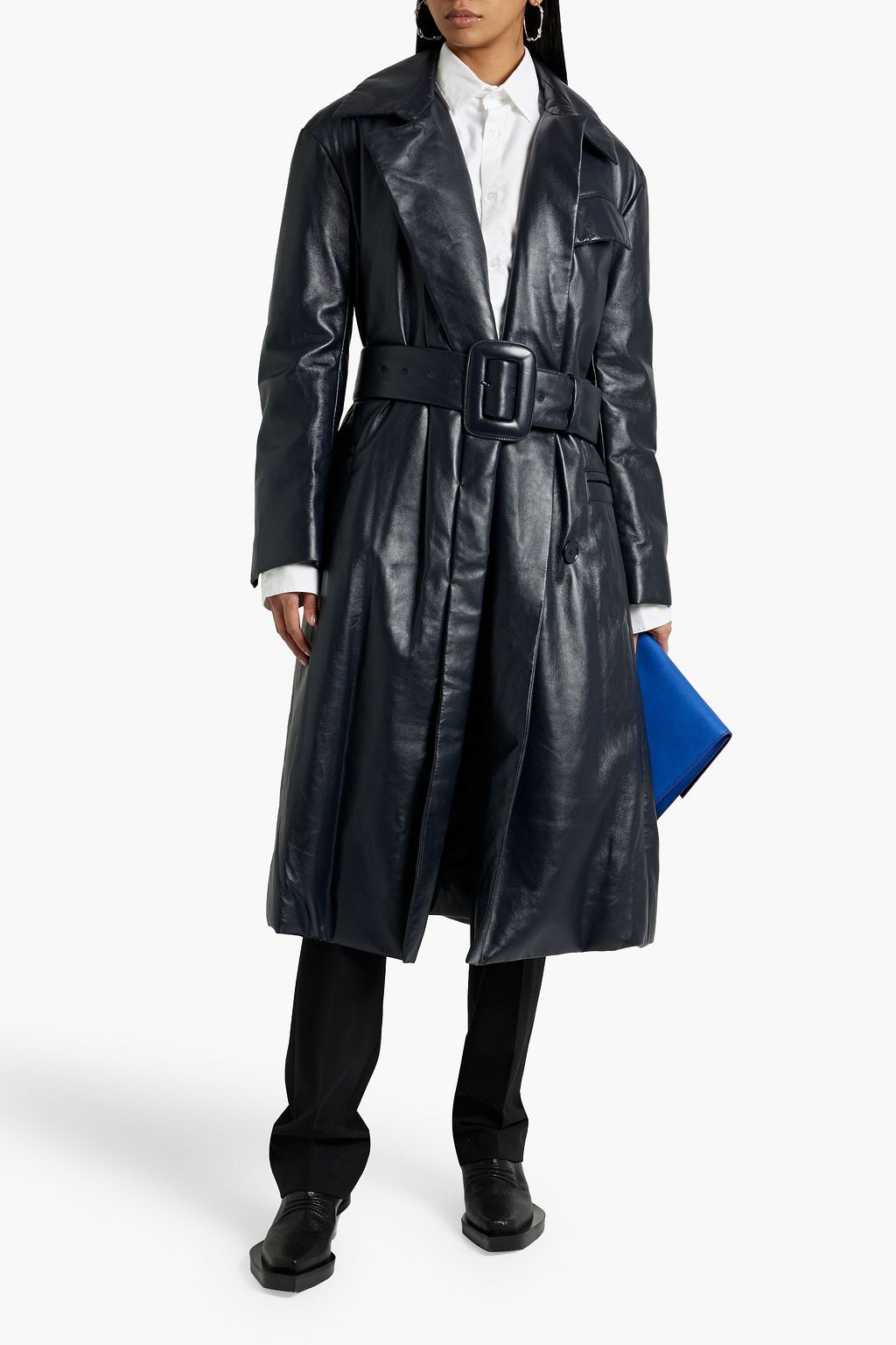 PROENZA SCHOULER 가죽 벨티드 트렌치 코트