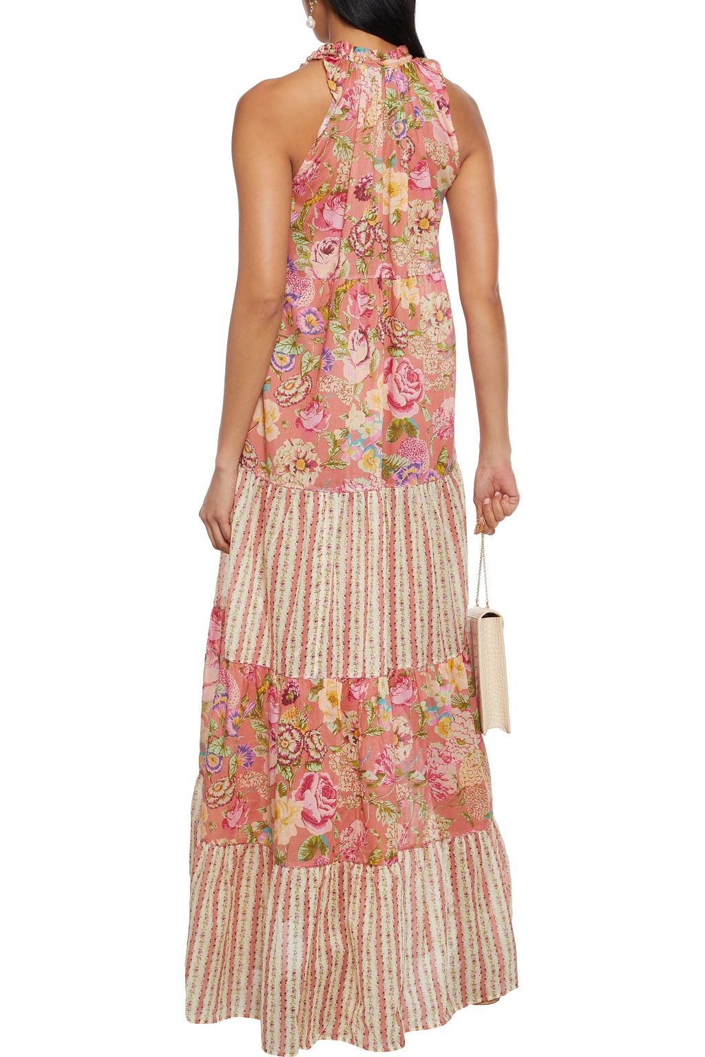 ANJUNA Ludmilla paneled printed cotton-voile maxi dress