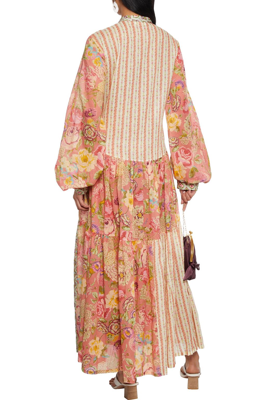 ANJUNA Luella patchwork printed cotton-voile maxi dress