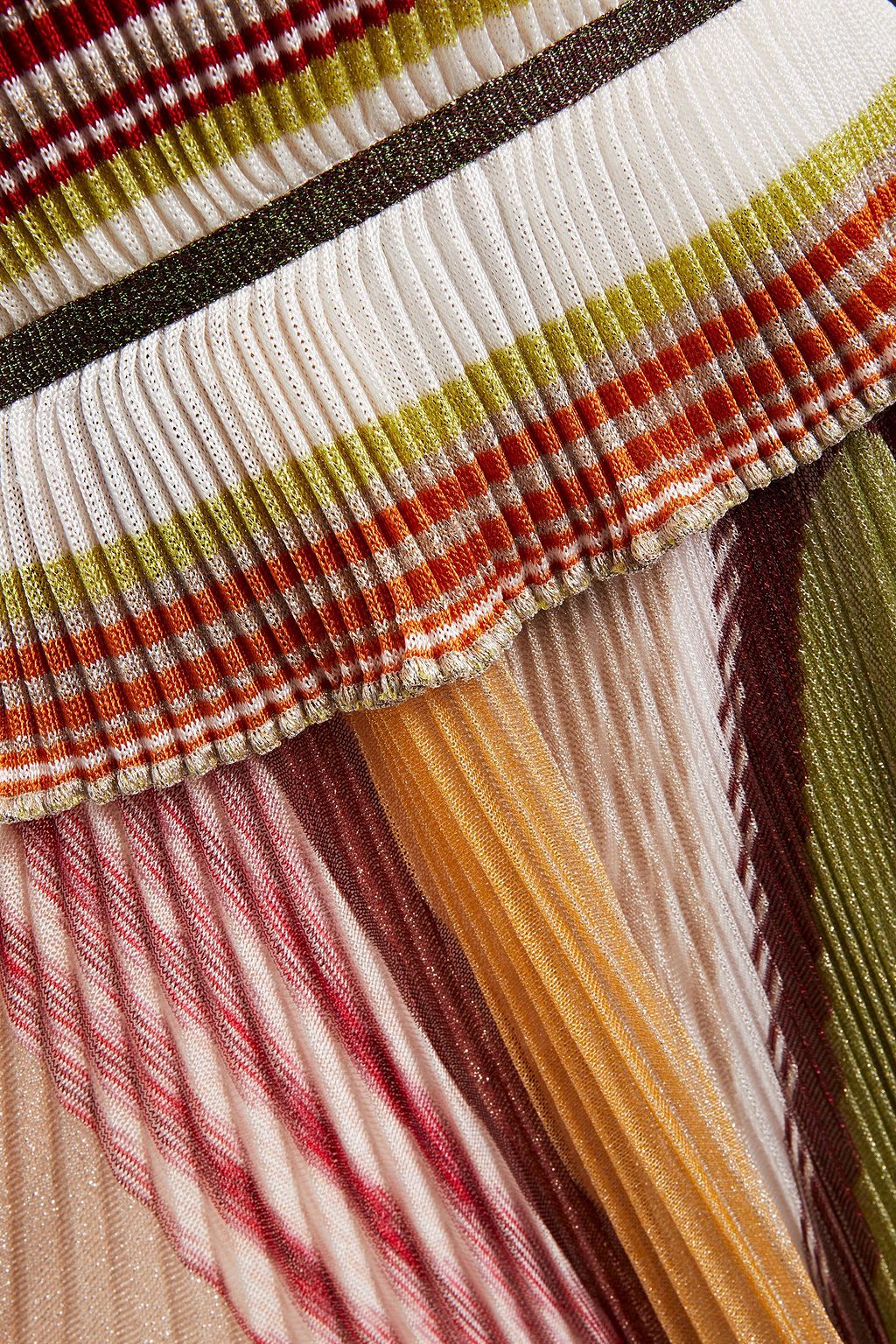 MISSONI Ruffled pleated knitted maxi dress
