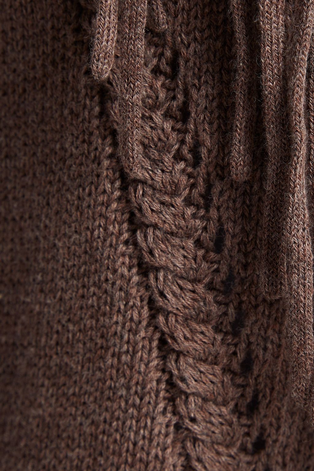 AUTUMN CASHMERE Fringed crochet-knit cotton sweater