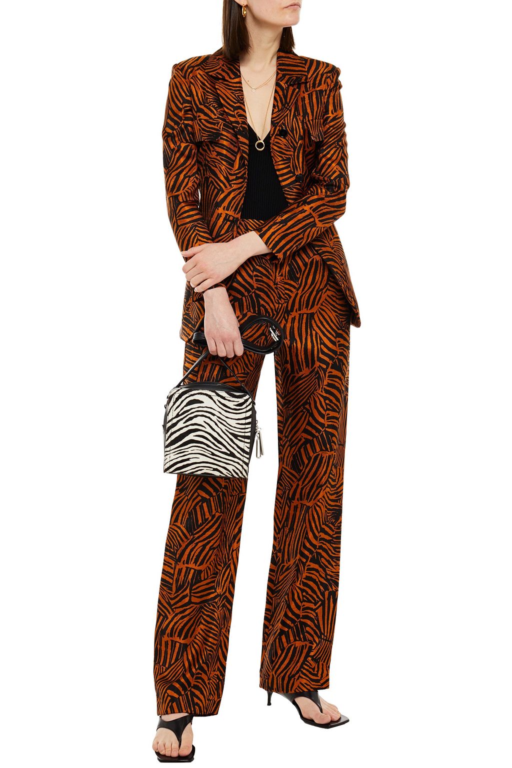 MISSONI Printed twill straight-leg pants