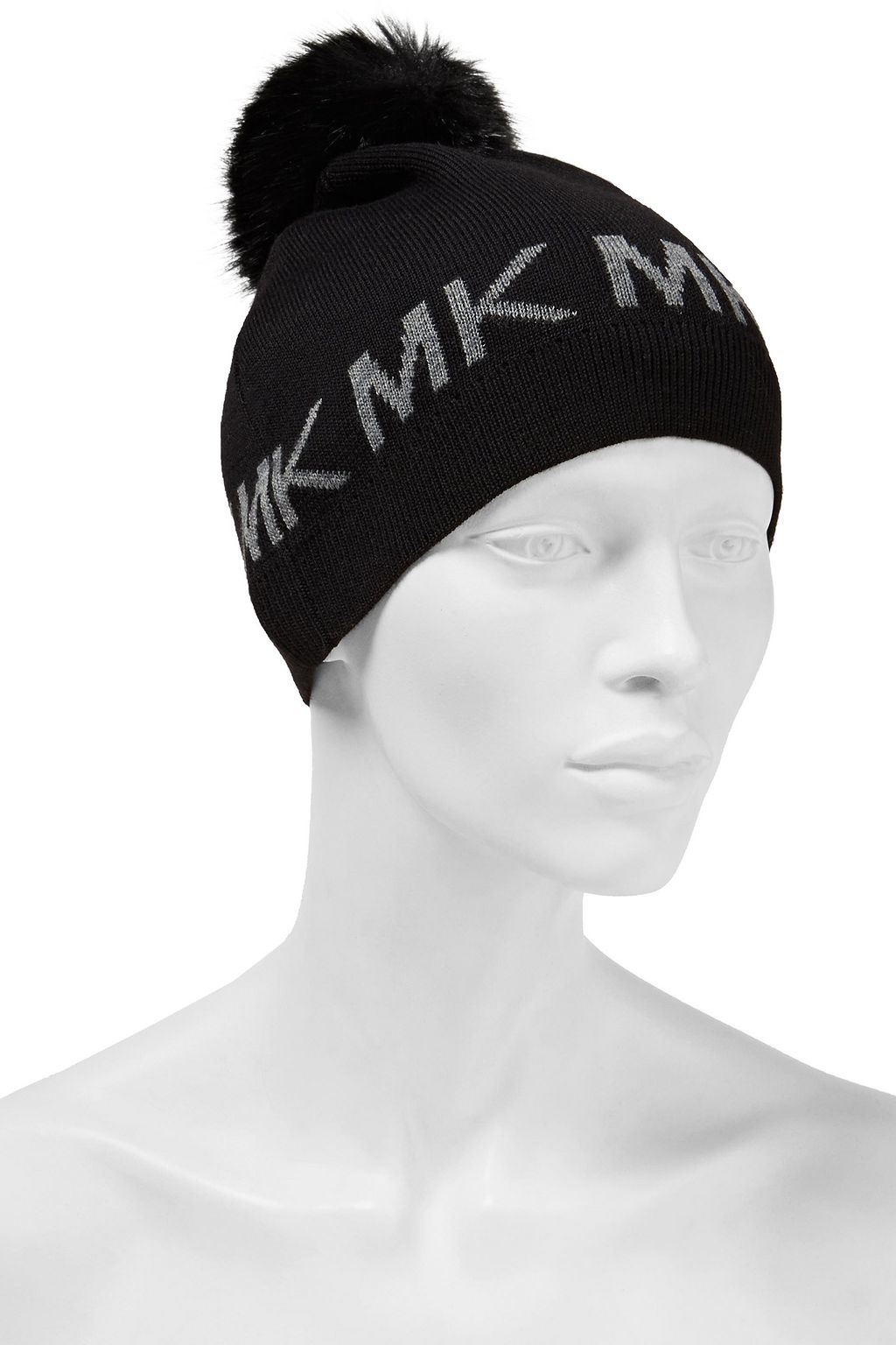MICHAEL MICHAEL KORS Faux shearling-trimmed jacquard-knit beanie