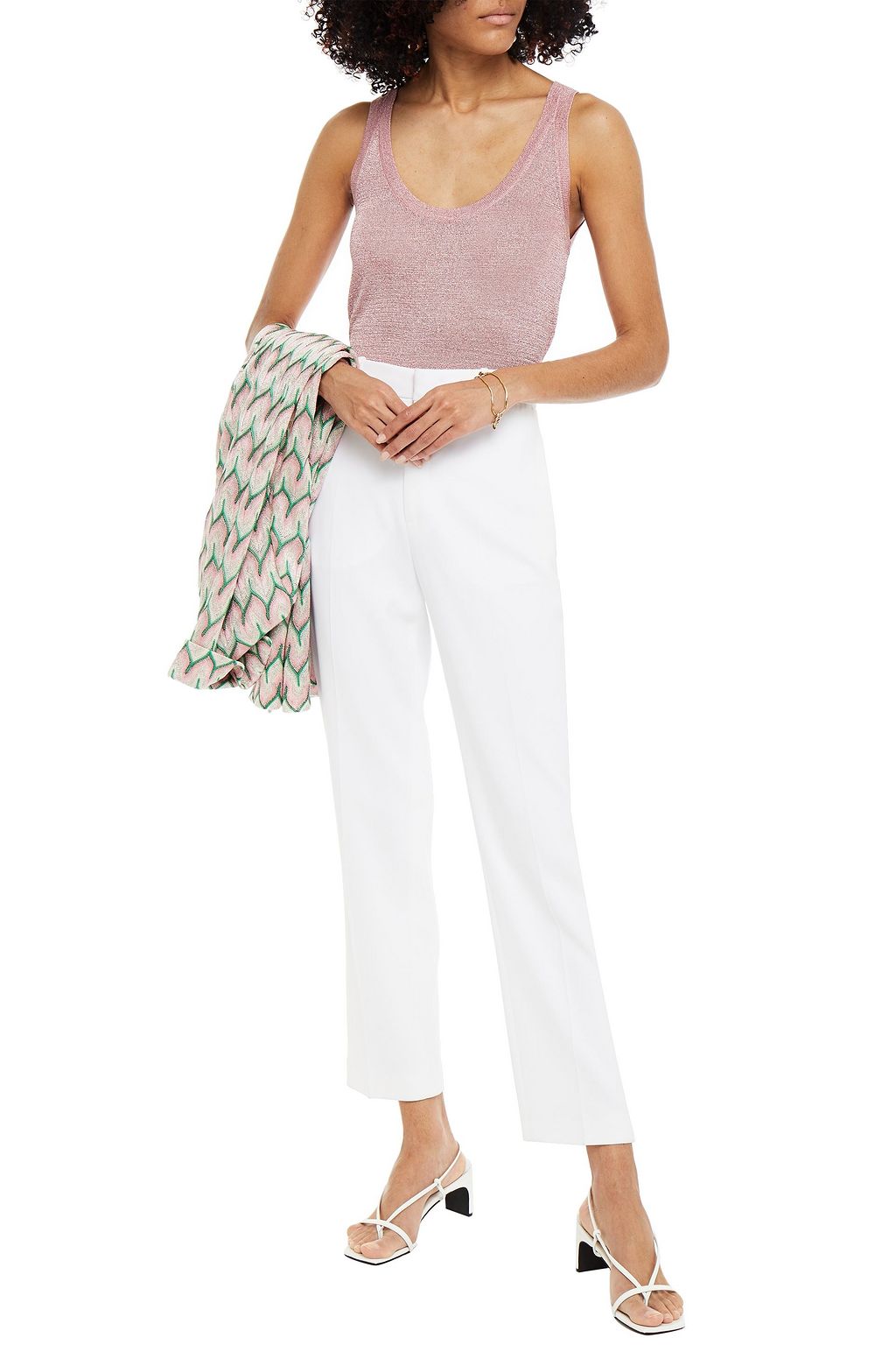 MISSONI Metallic crochet-knit tank