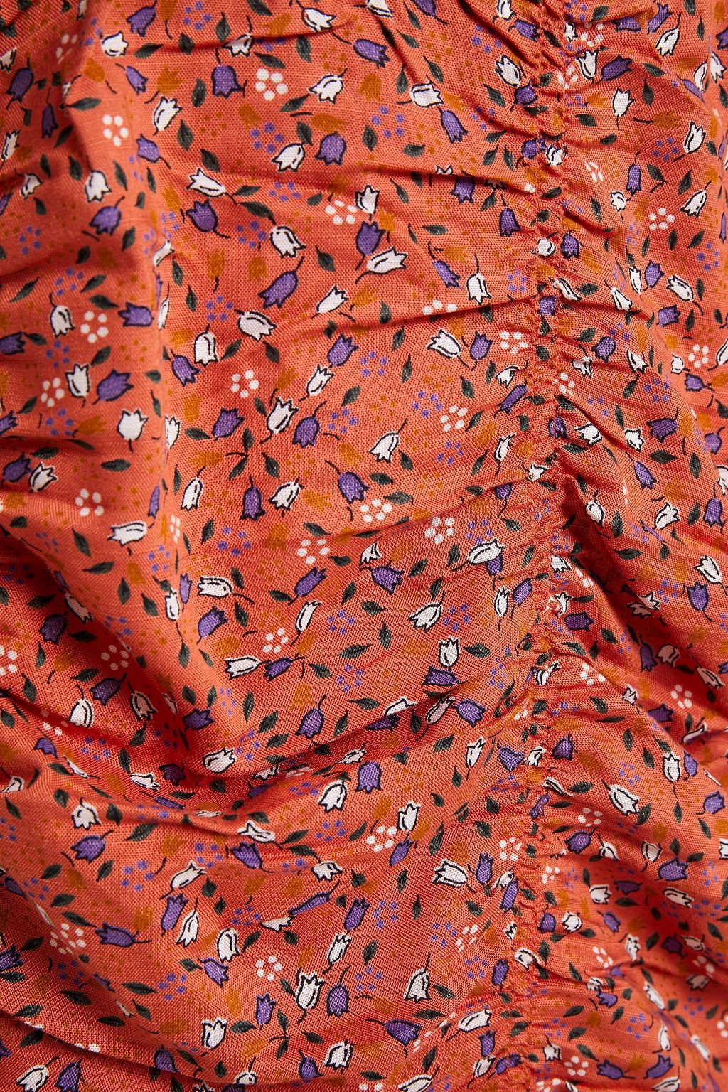 BYTIMO Gathered floral-print crepe mini dress