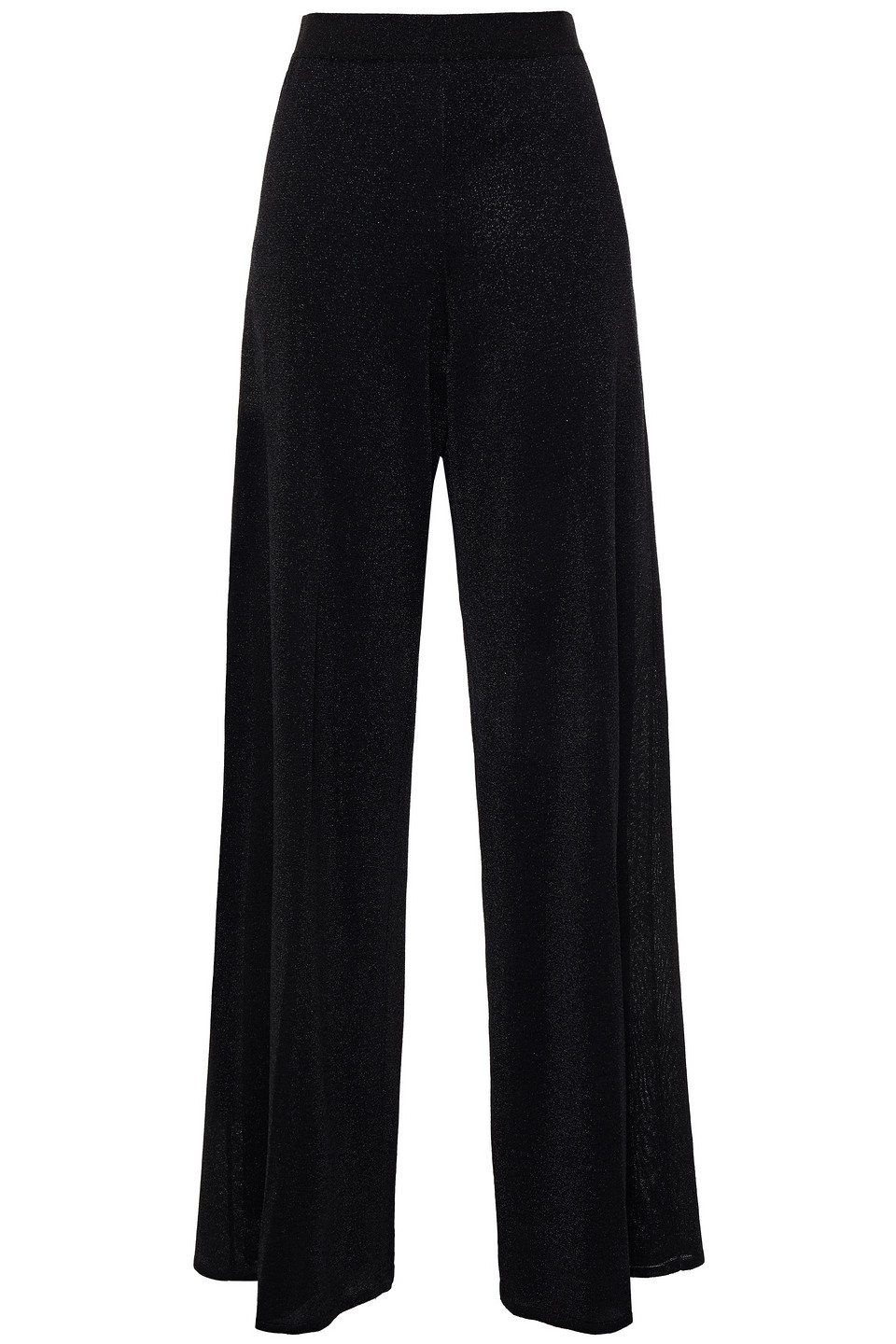 Missoni Woman Metallic Stretch-knit Wide-leg Pants Black Size 44