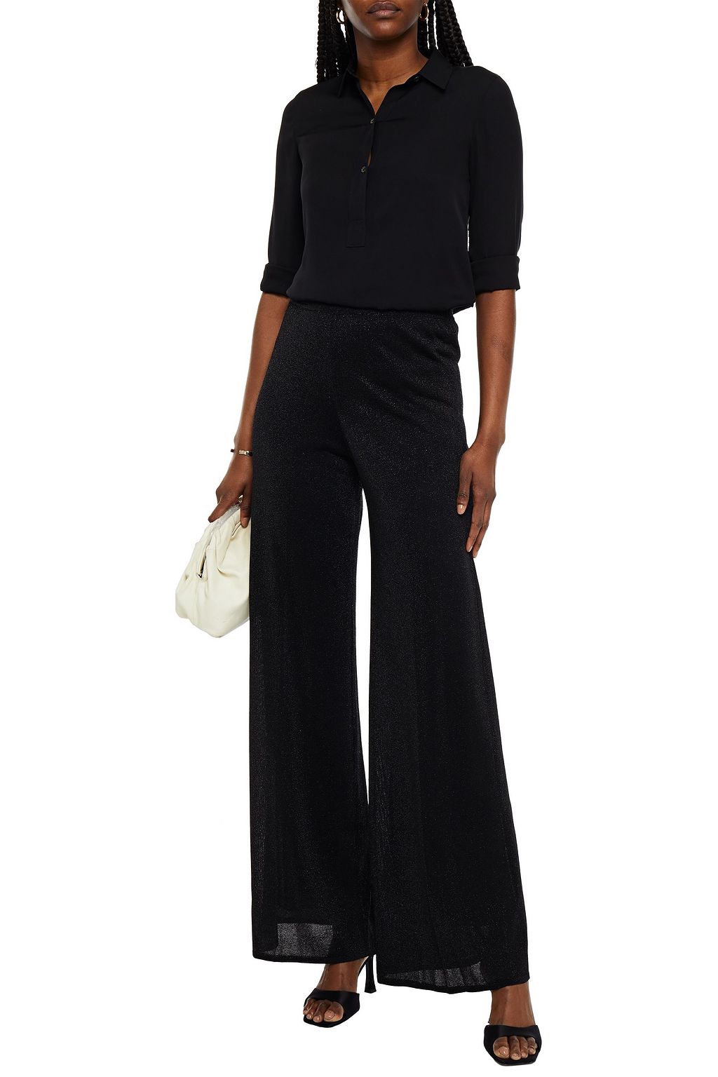 MISSONI Metallic crochet-knit wide-leg pants