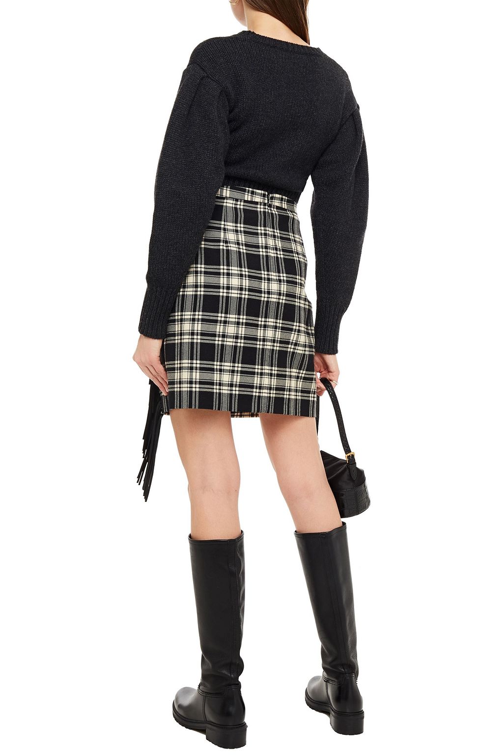 AUTUMN CASHMERE Gathered mélange knitted sweater