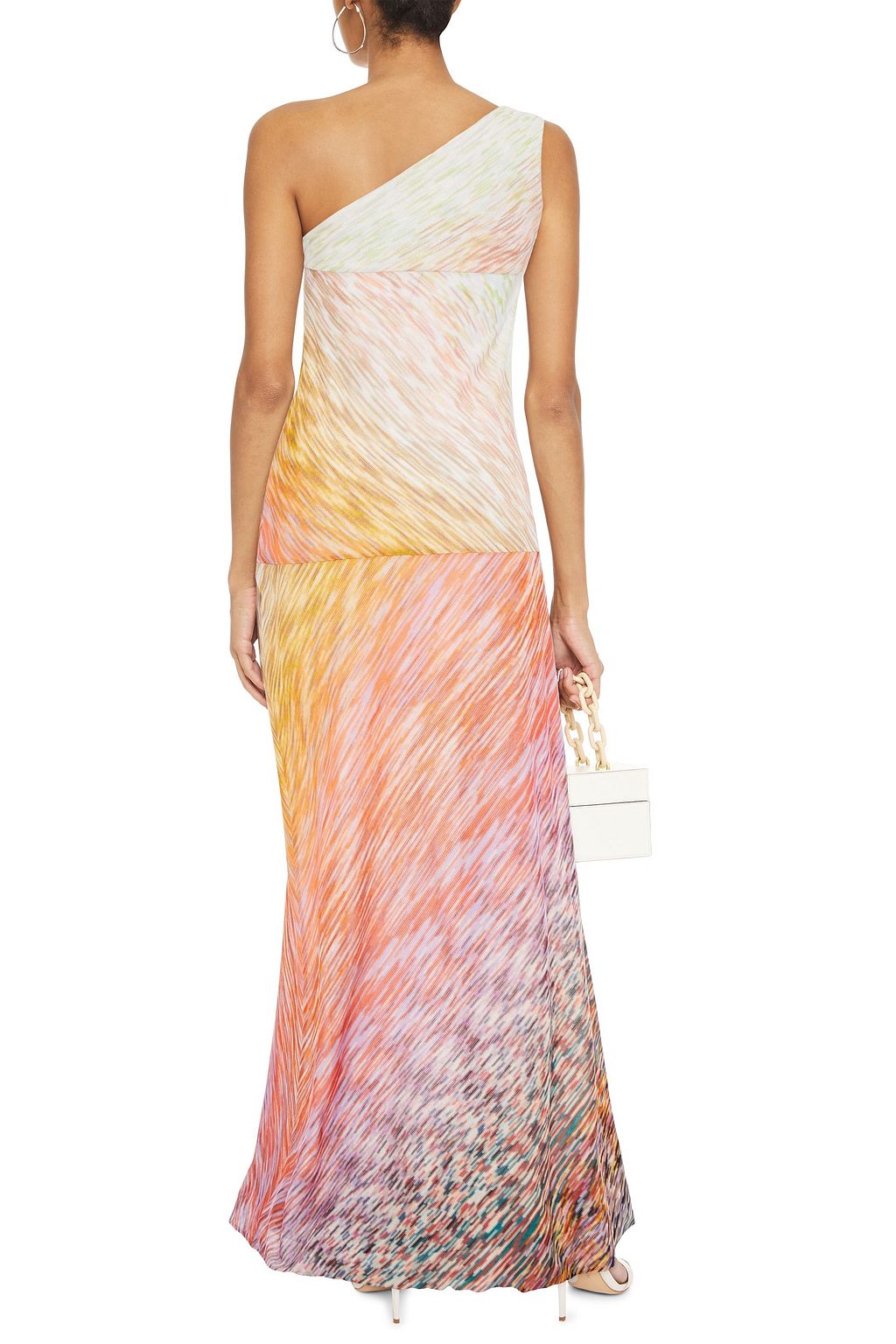 MISSONI One-shoulder crochet-knit maxi dress
