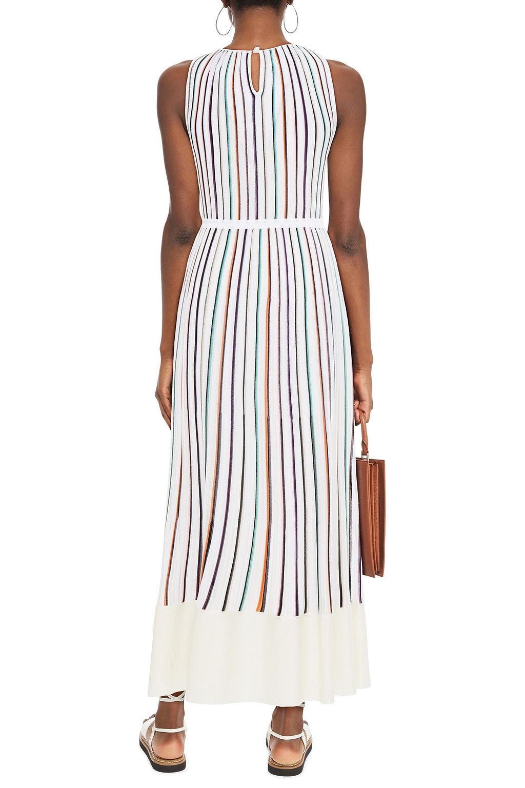 MISSONI Striped ribbed-knit maxi dress
