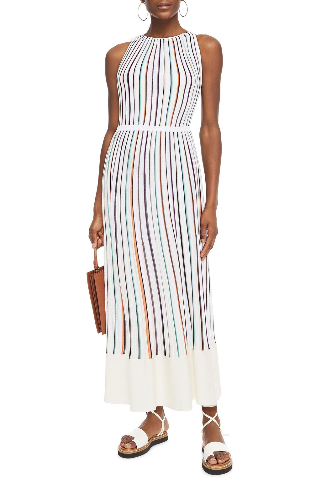MISSONI Striped ribbed-knit maxi dress