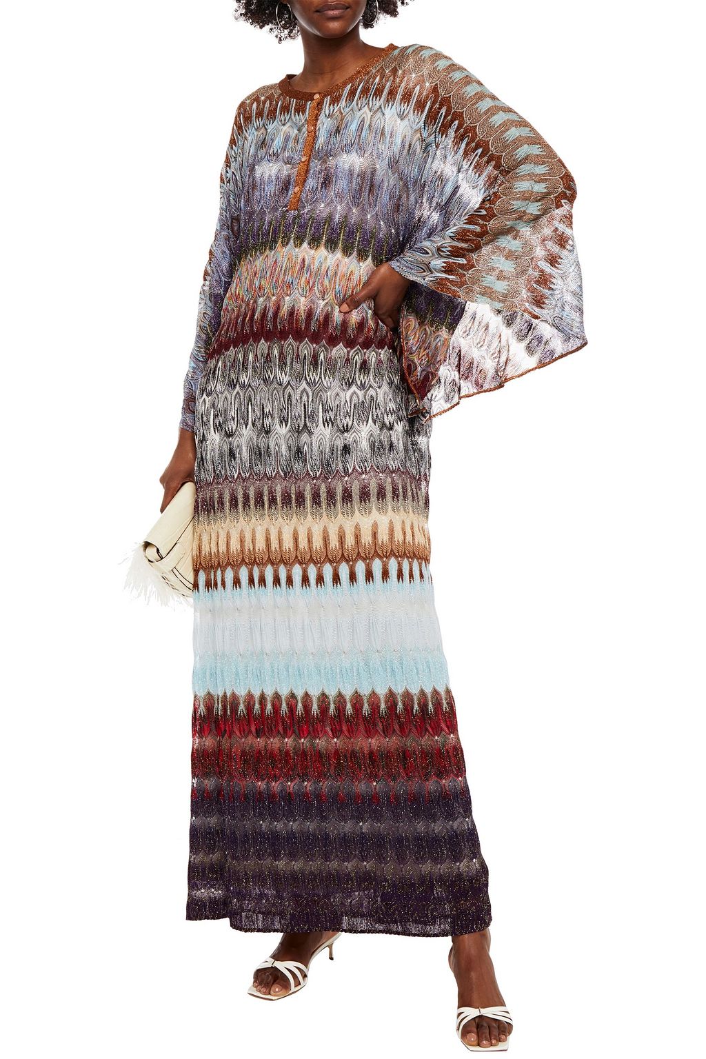 MISSONI Metallic crochet-knit kaftan