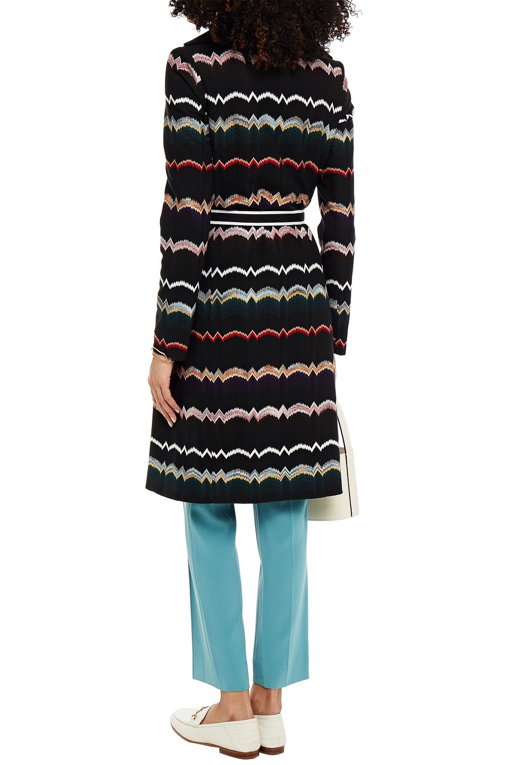 MISSONI Double-breasted crochet-knit cotton-blend coat