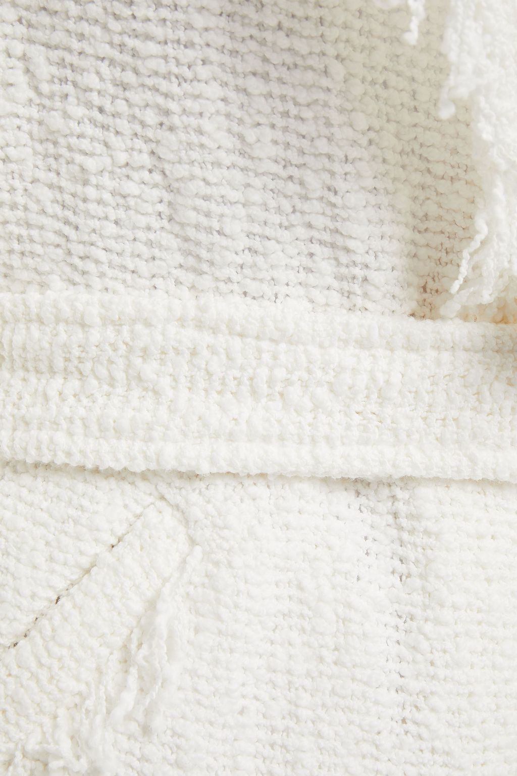 IRO Belted frayed cotton-blend bouclé jacket