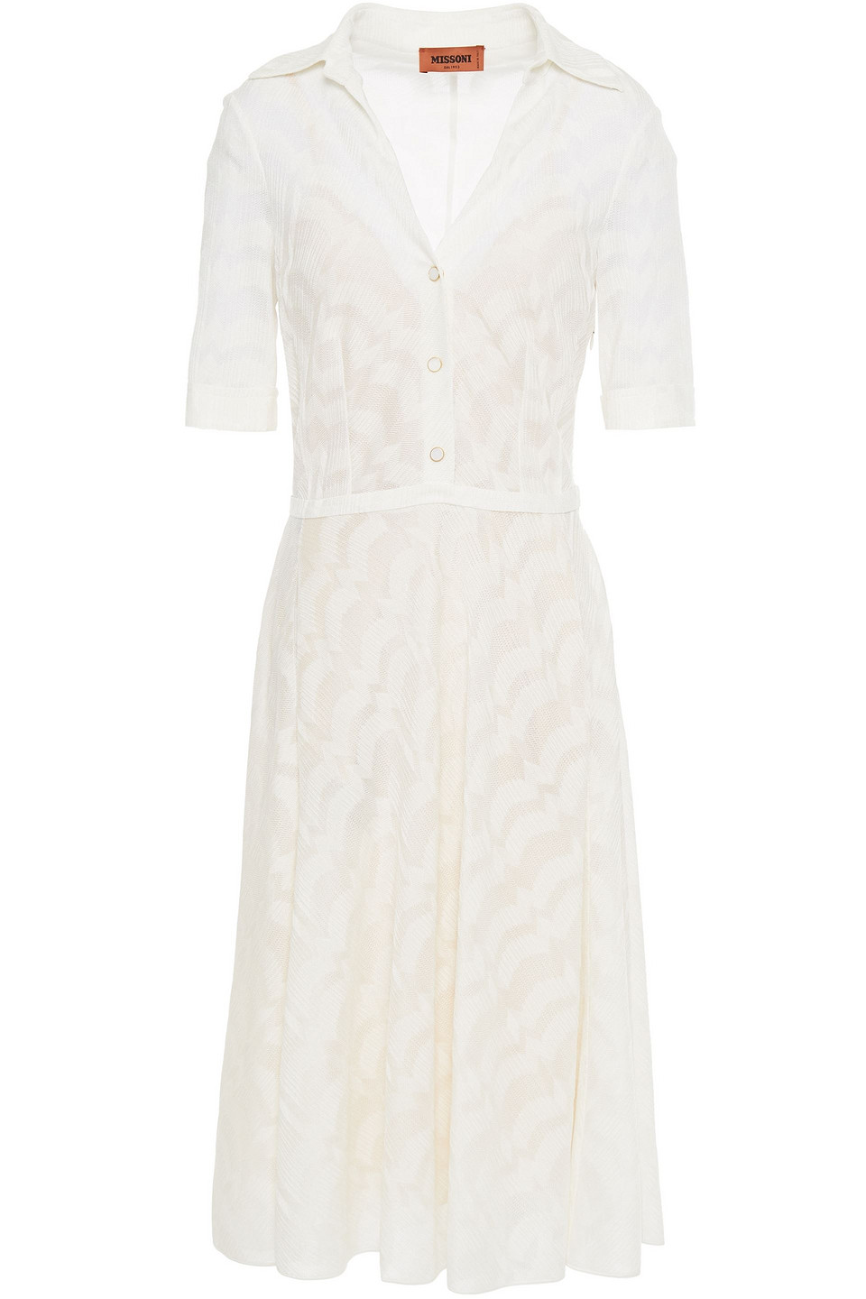 Missoni Woman Crochet-knit Shirt Dress White Size 36