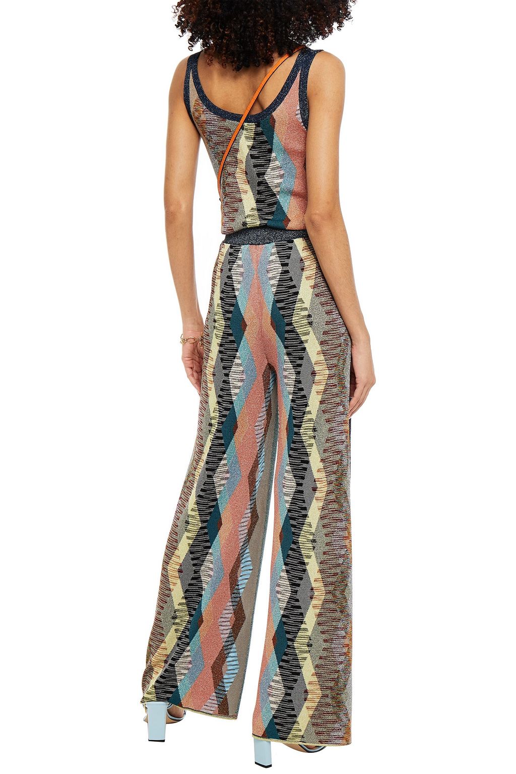MISSONI Metallic crochet-knit wide-leg pants