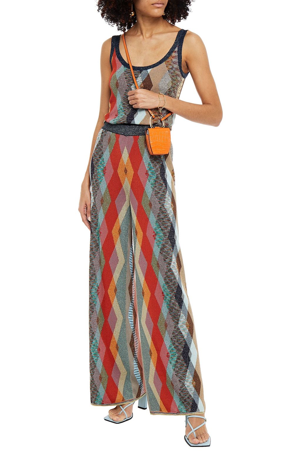 MISSONI Metallic crochet-knit wide-leg pants