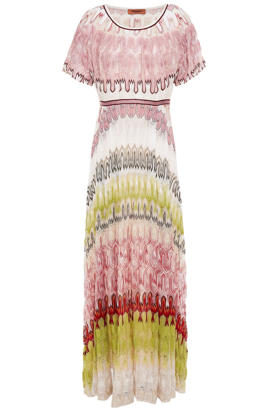 Missoni Woman Metallic Crochet-knit Maxi Dress White Size 38
