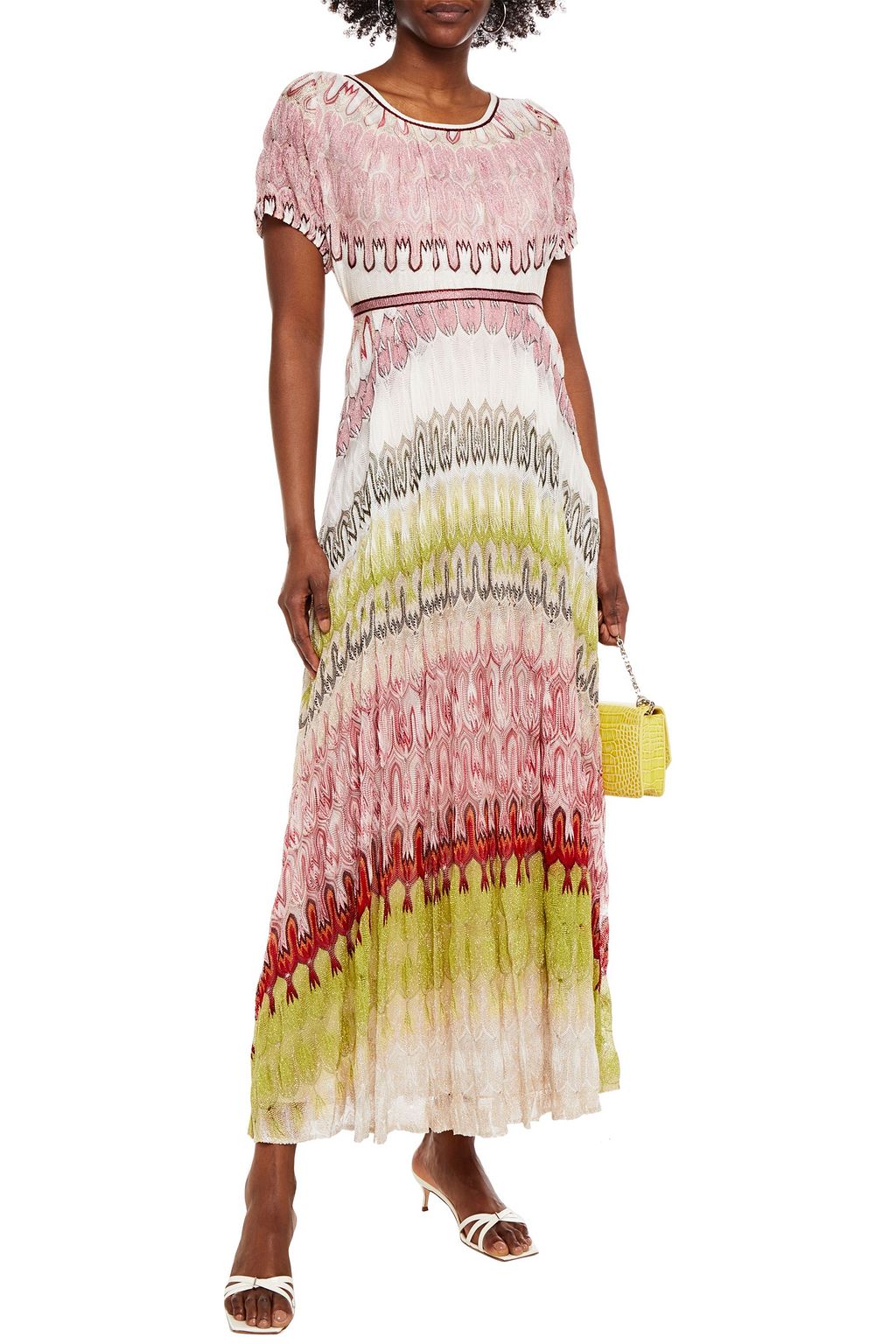 MISSONI Metallic crochet-knit maxi dress