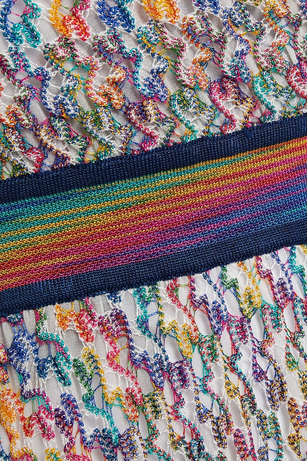 MISSONI Wrap-effect crochet-knit midi dress