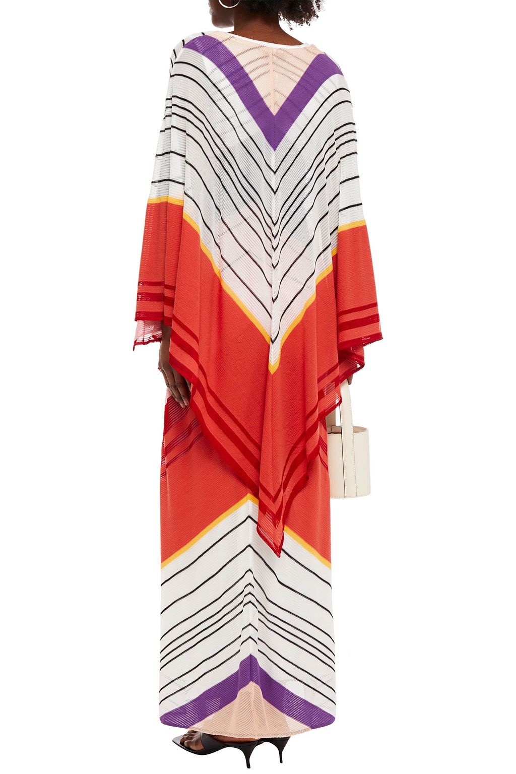 MISSONI Layered striped crochet-knit kaftan
