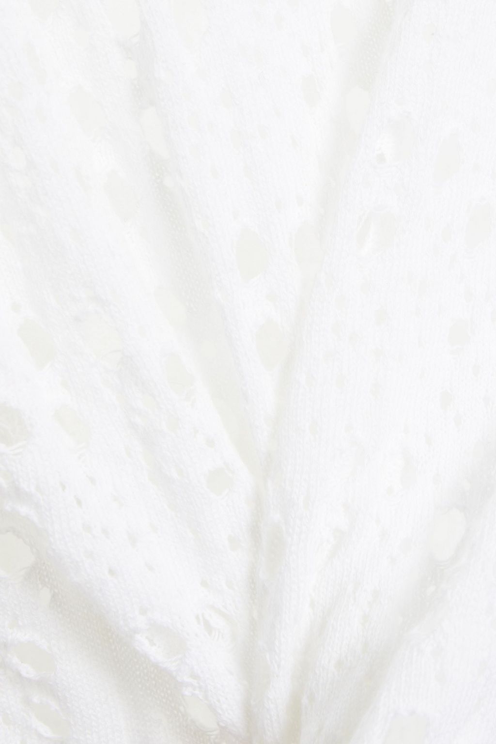 COTTON BY AUTUMN CASHMERE Distressed open-knit cotton sweater