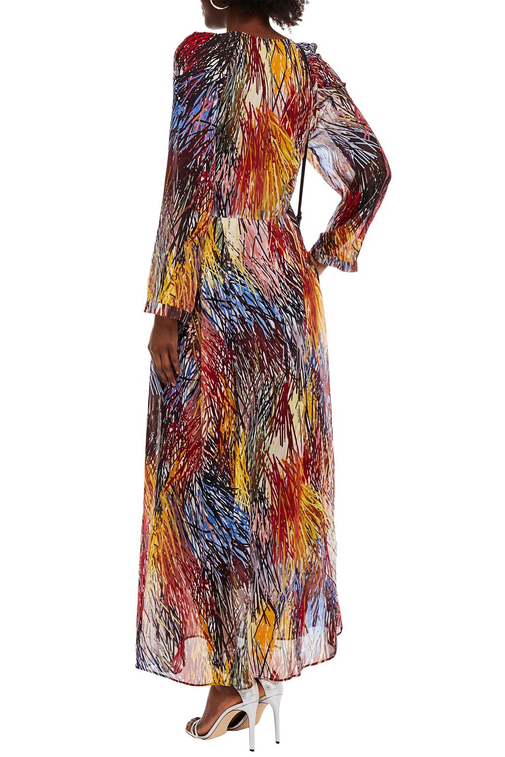 MISSONI Pleated printed crepe de chine maxi dress