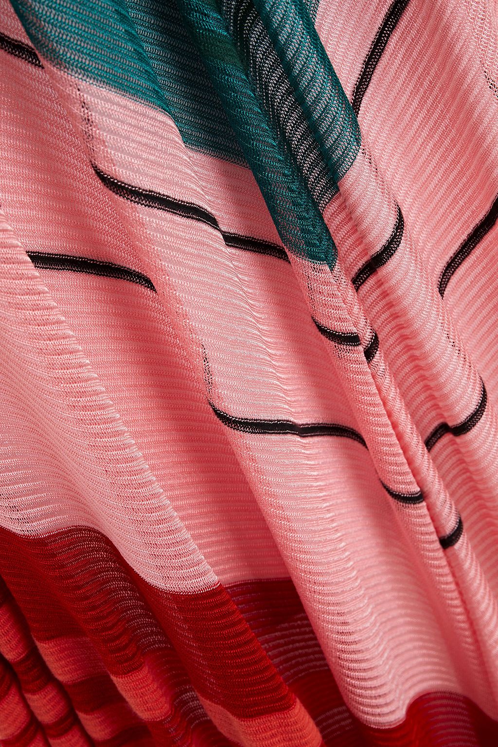 MISSONI Ruffle-trimmed striped crochet-knit maxi dress