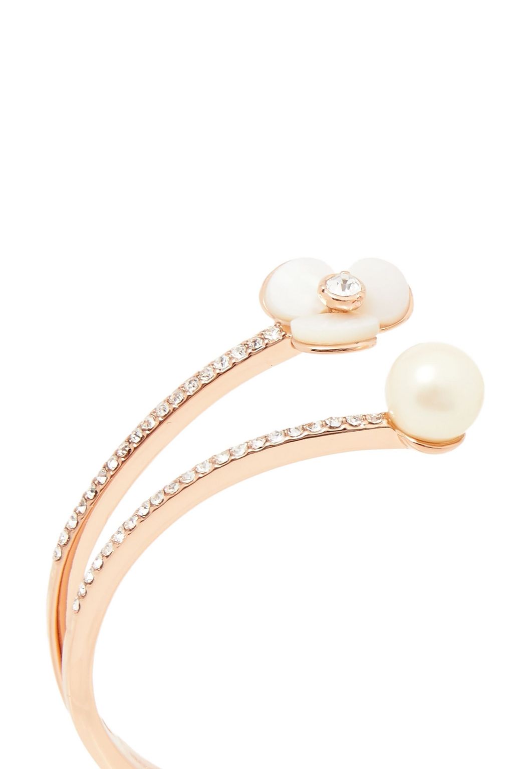 KATE SPADE NEW YORK Roségoldfarbene Armspange mit Perlmutt und Kristallen