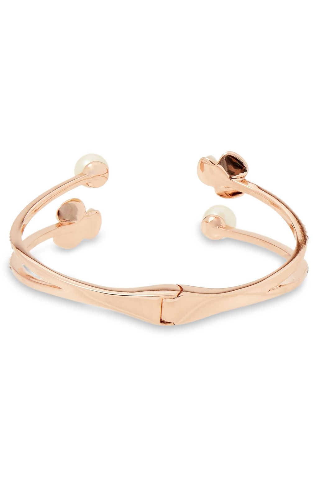 KATE SPADE NEW YORK Roségoldfarbene Armspange mit Perlmutt und Kristallen